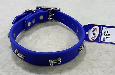 Zeta - Design Dog Collar / 16 Inch Color Blue / Free Brass Hang Tag 102a-bn • $11.50