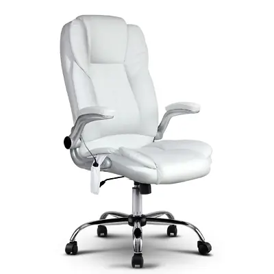 $194 • Buy Artiss Massage Office Chair PU Leather 8 Point - White