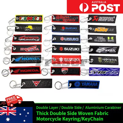 Variety Of Motorcycle Fabric Keyring Bike MotoGP  Keychain Wriststrap Car Gift • $11.68