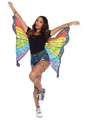 Leg Avenue Soft Rainbow Butterfly Wings Festival One Size - A2789 • $16.88