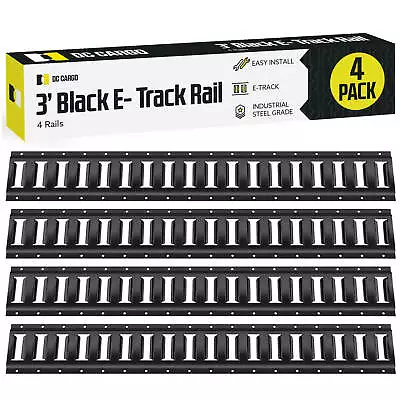 DC Cargo E Track Tie Down Rail 3 Ft. Black/Galvanized Steel Rail 24810 Pack • $43.99