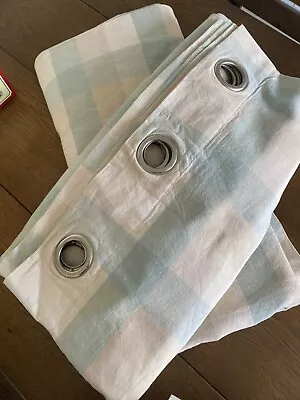 Laura Ashley Lined Eyelet Ring Top Curtains 86ins Wide 84ins Long • £30