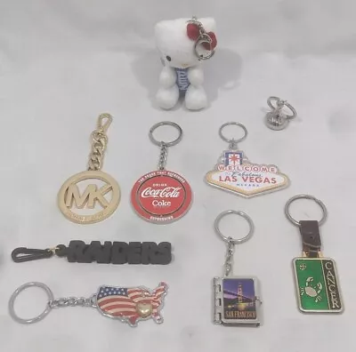 Keychain Mixed Lot 9pcs Michael Kors Coca-Cola Hello Kitty Pez Vegas Etc. GUC • $15