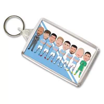 City 2023-24 Keyring Key Ring Key Chain Splash Design Great Gift Manchester Man • $5.67