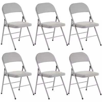 6-Pack Vinyl Padded Seat Metal Folding Chair Heavy Duty Durable Dining Chairs • $81.99