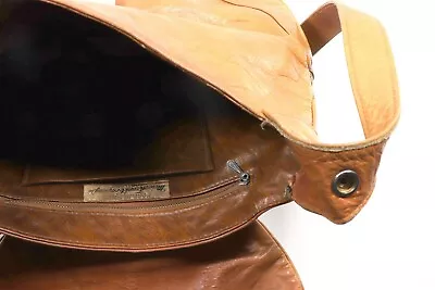 Meier & Frank Company Inc. Portland Brown Leather Shoulder Bag Made In Italy • $89