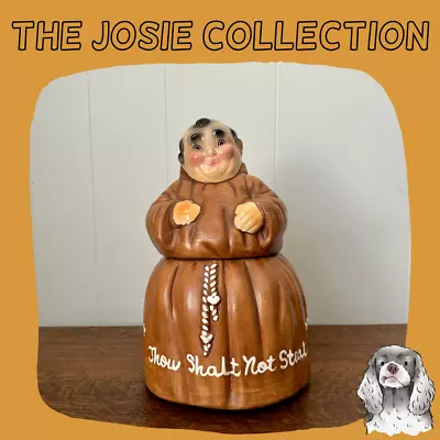 Friar/Monk Cookie Jar |  Thou Shalt Not Steal  | William H. Hirsch Mfg. Co. • $85