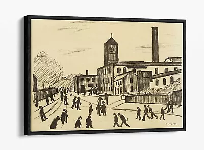 £35.99 • Buy Lowry Style A Northern Town -deep Floater/float Effect Framed Canvas Art Print