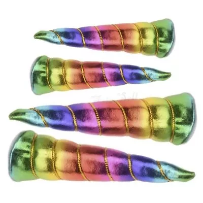 2pcs 6cm/10cm Rainbow Coloured Unicorn Horns DIY Horn Headband Party Costume Mas • $6.89