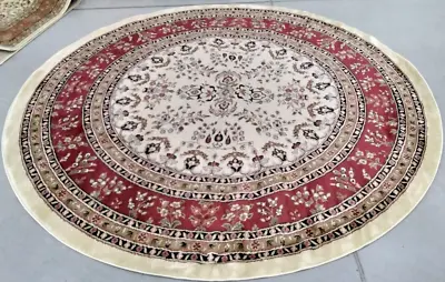 IVORY 8' X 8' Round Damaged Binding Rug Reduced Price 1172716428 LNH327A-8R • $95