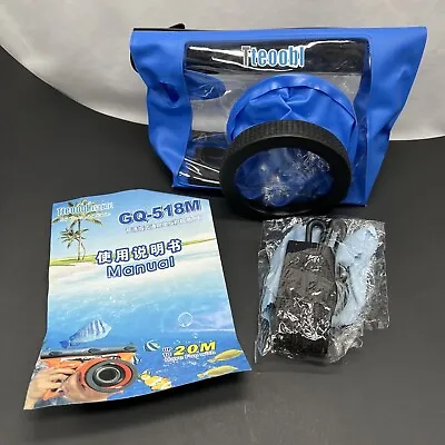 Tteoobl GQ-518 Underwater Diving Camera Housing Case Pouch Dry Bag Blue Open Box • $20