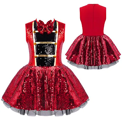 Kids Girls Majorette Costume Drum Major Marching Band Christmas Party Dress Up • $25.29