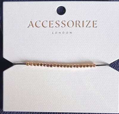 £4.79 • Buy  Accessorize, Gold Tone Sliding Square Bead, Drawstring Bracelet