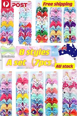 $11.99 • Buy 7pcs Signature For Jojo Siwa Bows Girls Fashion Hair Accessories Party Gift