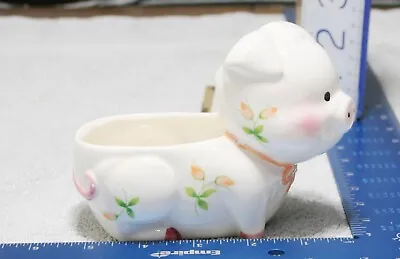 Vintage Ceramic BABY Pig Planter Flowers So CUTE • $13.89