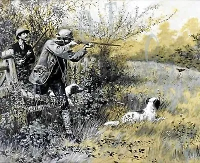 Antique Reproduction Photo Print  A B Frost Quail Hunting English Setters • $11.99
