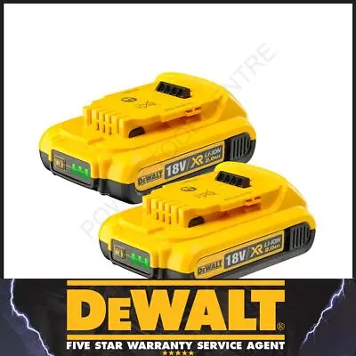 Dewalt DCB183 18 Volt 2AH XR Lithium Li-Ion Slide Battery Twin Pack (EX-DISPLAY) • £49.99