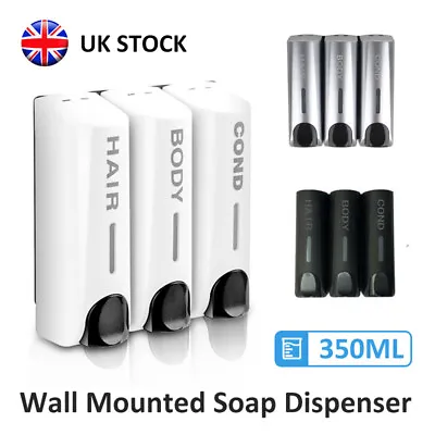 £21.99 • Buy 1/2/3 Pack 350ML Soap Dispenser Wall Mounted Manual Liquid Hand Gel Bathroom UK