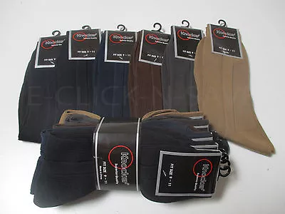 Wholesale Lot Knocker Men Ribbed Black Assorted Dress Socks Casual 9-11 10-13 • $29.95