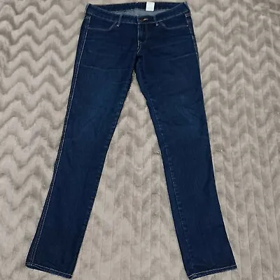 H&M Womens Size 29/32 Blue Dark Wash Low Waist Skinny Denim Jeans • $19.90