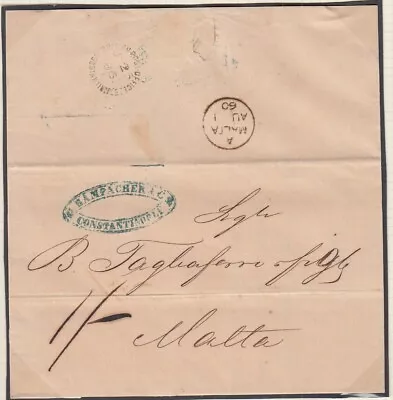 1860 Odessa- Constantinople -Malta Entire  Fwd Agent Hampacher & Co • $5.22