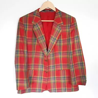 DAKS London Signature Tartan Blazer Linen Blend UK Size Large P2P 22  • £129.99