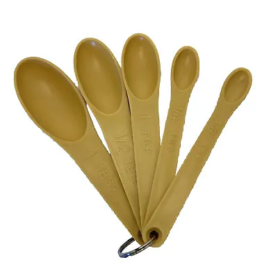 Vintage Foley Measuring Spoon Set Of 5 Mustard Yellow Japan  • $14.52