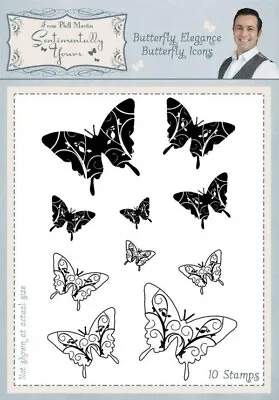£1.99 • Buy Sentimentally Yours Butterfly Elegance Butterfly Icons Clear Stamp Set 