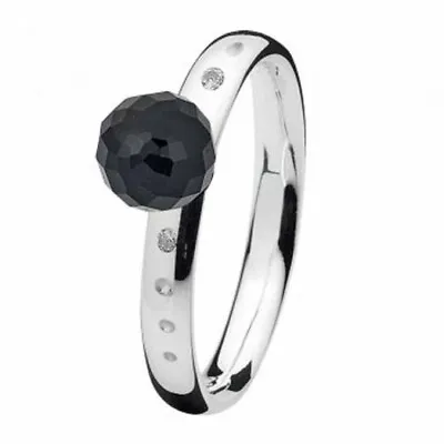£8 • Buy Spinning Denmark Sparkling Night Black Ring 925 Silver RRP£38