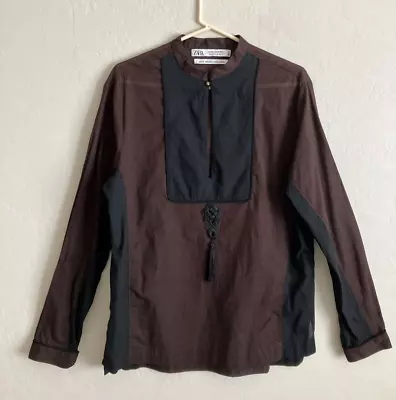 Zara Studio Tunic Top Extra Large Shirt Long Sleeve Pullover Womens XL • $14.95