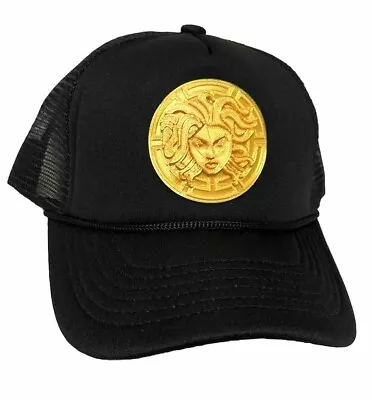 Custom Gold Medusa Black Hat - Original - Trucker Hats - YD Versac Inspired L • $32