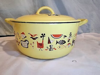 DESCOWARE Vintage Robert Markley Design Enamel Cast Iron Dutch Oven 9  D NICE! • $159.99