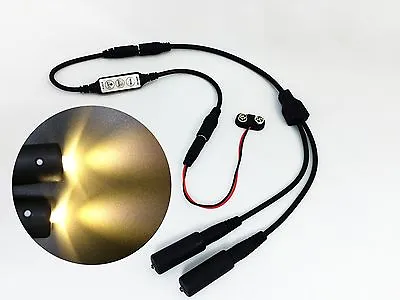 Micro Effects Light 2X White LED & Control Flash Blink Strobe 9V Prop MELKITW-4B • $12.99