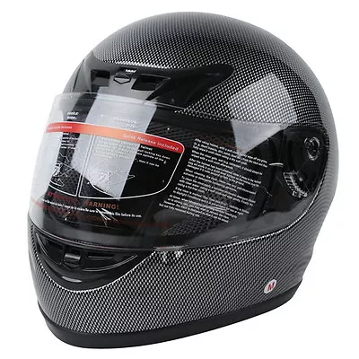 Motorcycle Carbon Fiber Flip Up Full Face Street Adult Helmet DOT S M L XL • $31.69