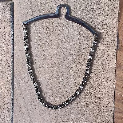 Malibu Chain Over Button Tie Chain Silver Tone • $12.99