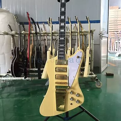 6 String Yellow Firebird Handmade Electric Guitar Mini HHH Pickup Mahogany Neck • $316.68