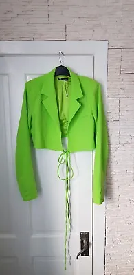 Zara Size M Neon Green Cropped Blazer • £6.99