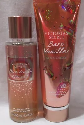 Victoria's Secret Fragrance Mist & Lotion Set Lot Of 2 BARE VANILLA CANDIED • $37.65