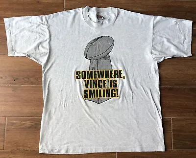 VTG 1997 Super Bowl XXXI T Shirt Green Bay Packers Lombardi Trophy XL RARE • $29.95