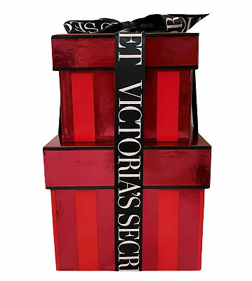 Victoria's Secret Display Present Box Set Red Striped Collectible Store Prop • $44.99