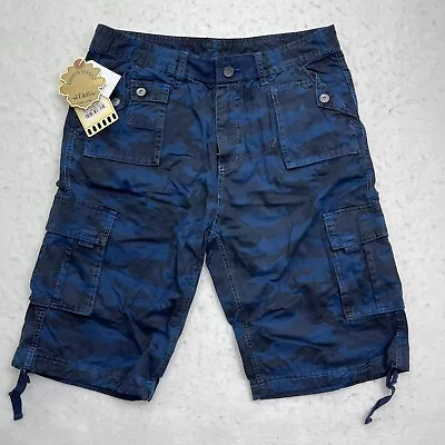 Fuhaogongshe Cargo Shorts Mens Size 36 Blue Camouflage Mid Rise Button-Up New • $19.99