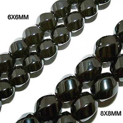 Magnetic Hematite Stone Beads High Power Twist 8x8mm 6 Sided Bead Strand Hp33 • $13.99