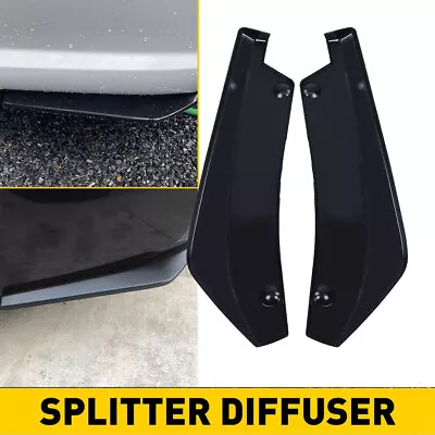 2 X Car Rear Lip Rocker Bumper Spoiler Wrap Angle Splitter Body Side Skirts Kit • $34.84