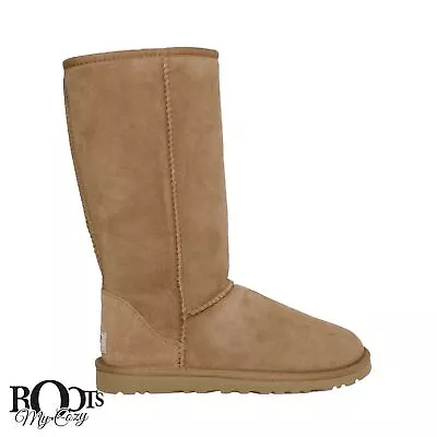 Ugg Classic Tall Chestnut Suede/sheepskin Women's Boots Size Us 10/uk 8.5/eu 41 • $174.99