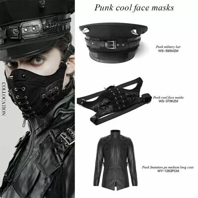 Punk Rock Rivet Leather Masks Personality Motobike Mask Halloween Steampunk Mask • $32.30