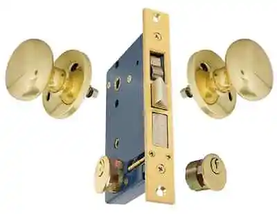 Ornamental Iron Gate Double Cylinder Mortise Lockset Brass • $89.99