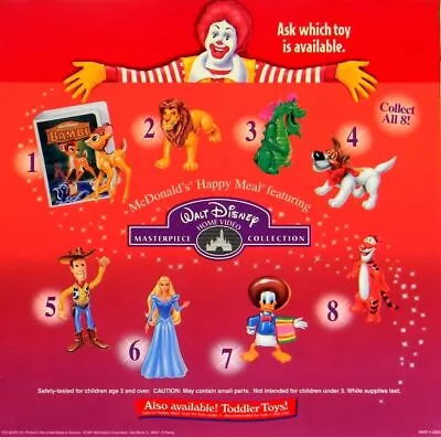 $5.99 • Buy 1997 Mcdonalds Masterpiece Collection Vhs Clamshell Cases / Toys - U - Pick