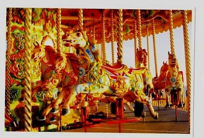 Postcard Fairground Carousel Horses (Unposted) FREE UK DELIVERY ! • £3.99