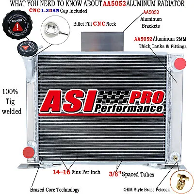 $169 • Buy ASI 3 Row Aluminum Radiator For 1982-1994 Ford Ranger Compact Truck GM V8 Engine