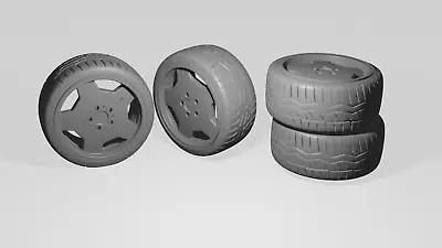 1/24 Mercedes AMG Wheels Tires & Brake Discs For Diorama Or Diecast UNPAINTED • £8